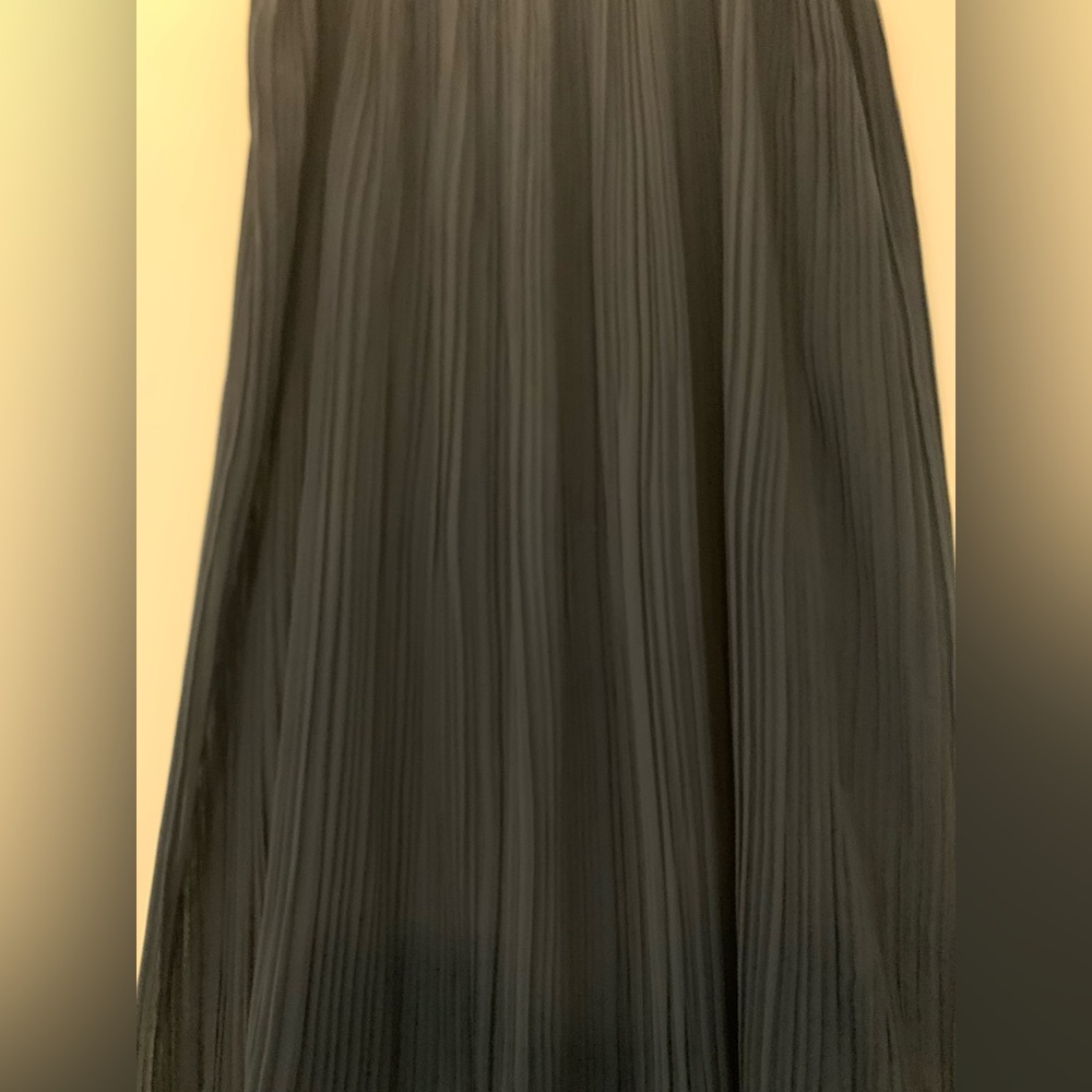 Diane Von Furstenberg Vintage Size 14 Elegant Navy Blue Pleated Skirt Old Money - Picture 9 of 10